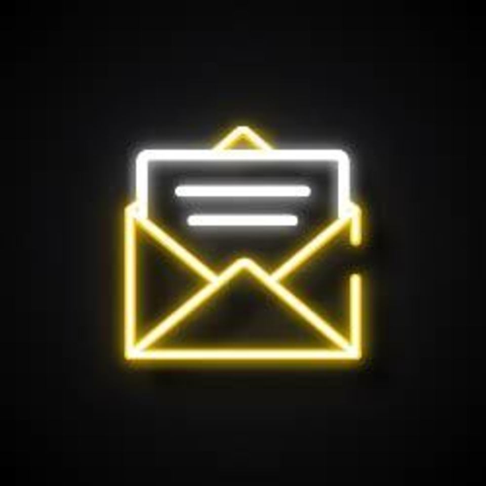 neon weergave van een binnengekomen mailtje